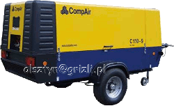 Sprężarka przewoźna CompAir C110-9 stalowy zbiornik paliwa