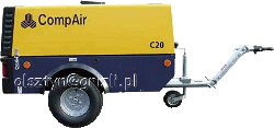 Sprężarka przewoźna CompAir C20 z ciśnieniem roboczym 7 bar i wydajnością 2,0m3/min